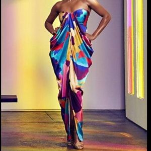 Multicolor Strapless Dress